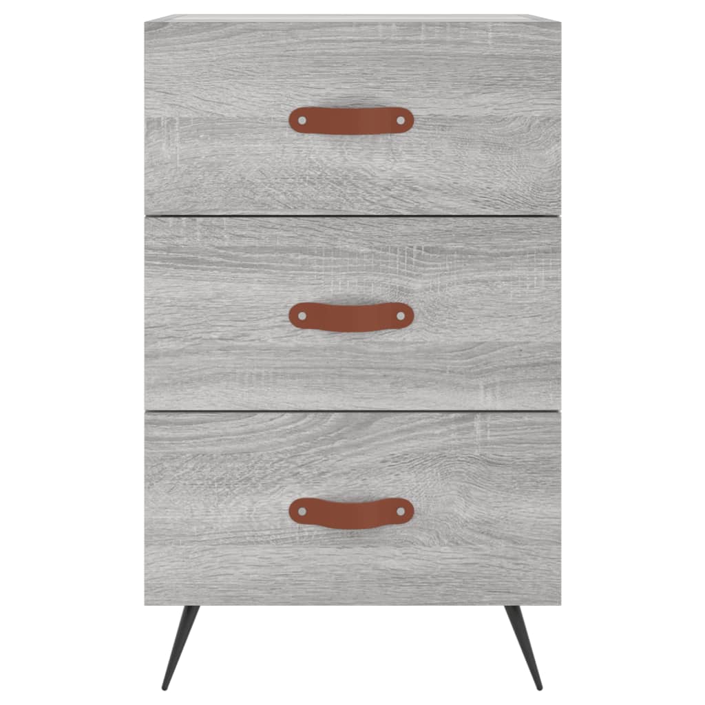 Grey Sonoma Bedside Cabinet, 40x40x66 cm, Engineered Wood