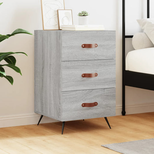 Grey Sonoma Bedside Cabinet, 40x40x66 cm, Engineered Wood