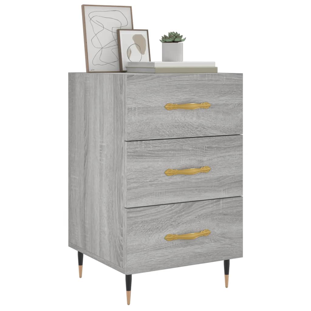 Grey Sonoma Bedside Cabinet, 40x40x66 cm - Engineered Wood
