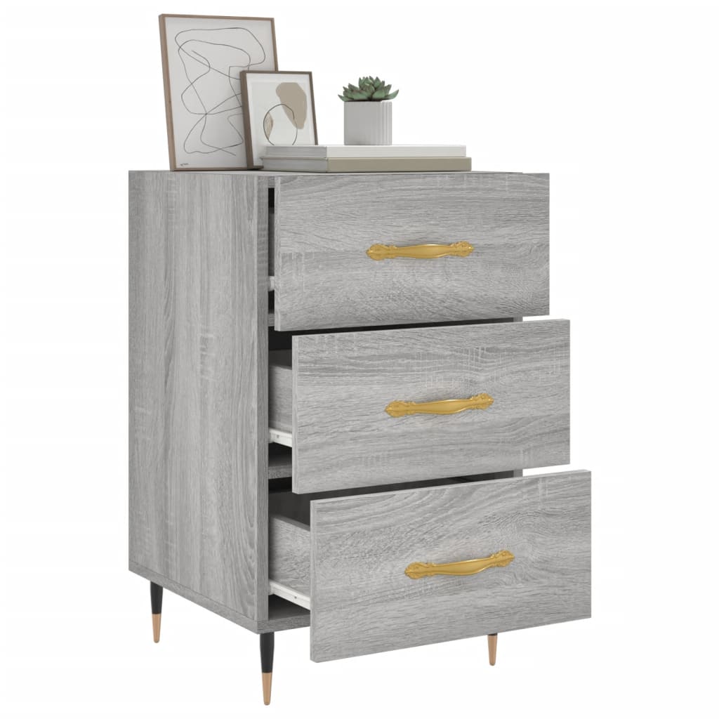 Grey Sonoma Bedside Cabinet, 40x40x66 cm - Engineered Wood