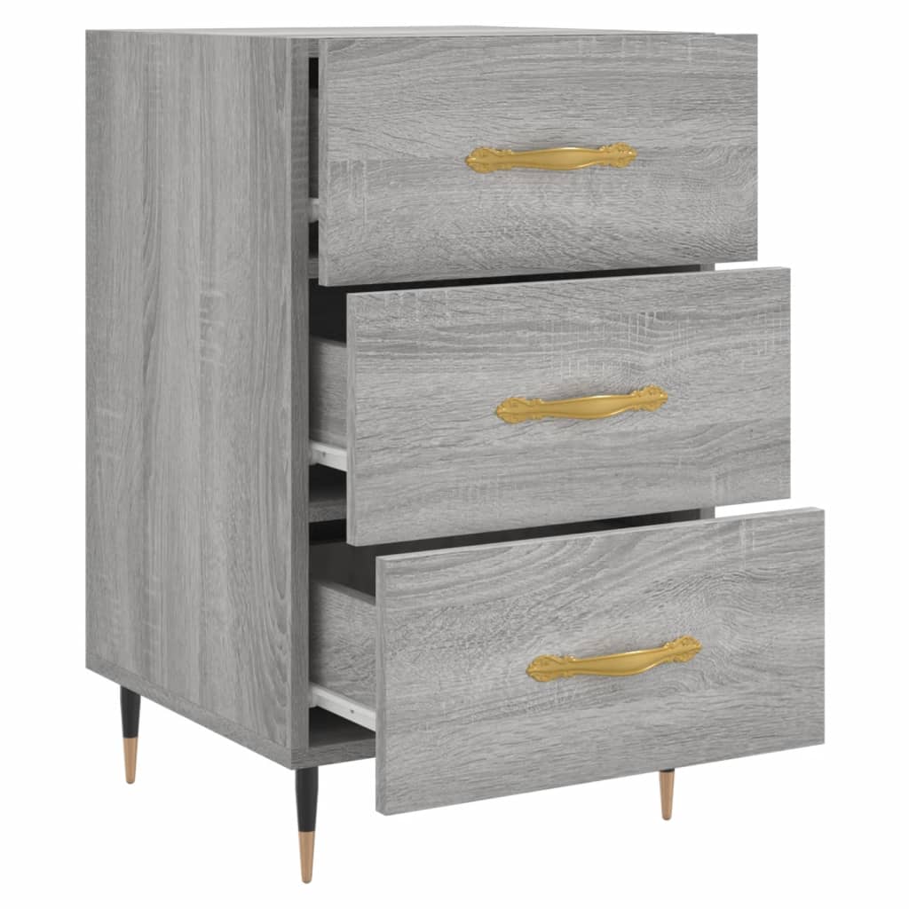 Grey Sonoma Bedside Cabinet, 40x40x66 cm - Engineered Wood