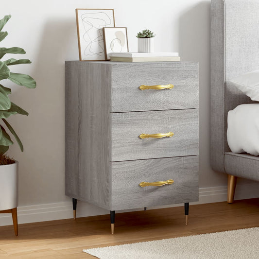 Grey Sonoma Bedside Cabinet, 40x40x66 cm - Engineered Wood