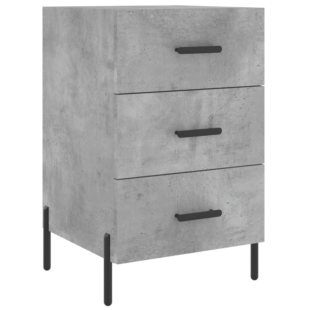 Concrete Grey Bedside Cabinet 40x40x66 cm - Modern Engineered Wood