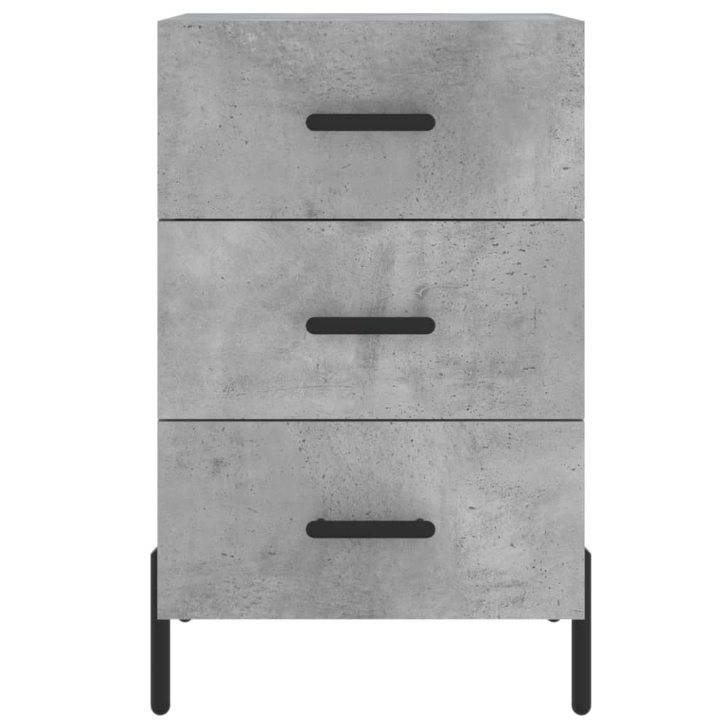 Concrete Grey Bedside Cabinet 40x40x66 cm - Modern Engineered Wood