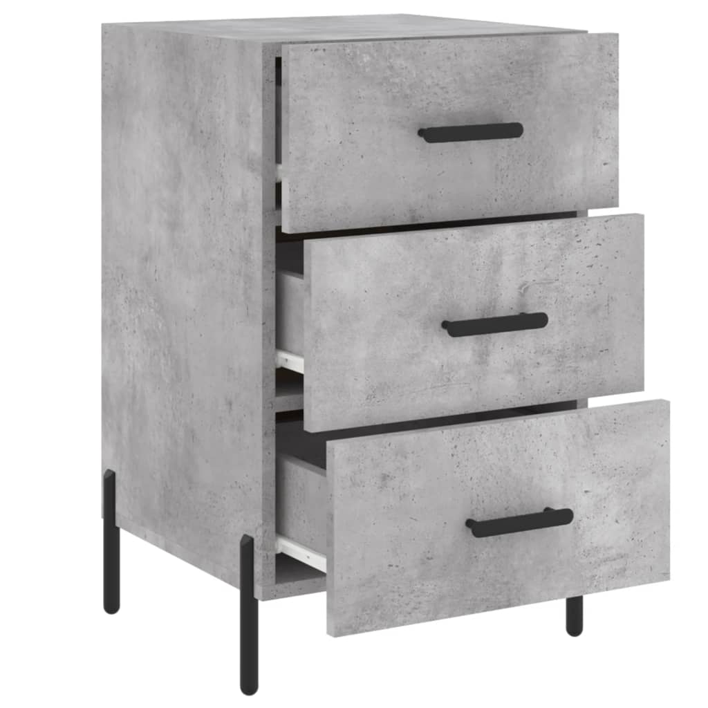Concrete Grey Bedside Cabinet 40x40x66 cm - Modern Engineered Wood