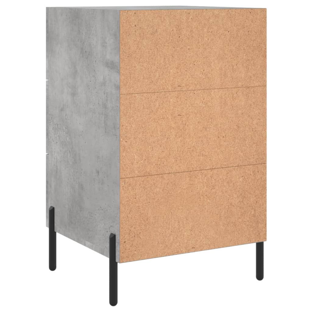 Concrete Grey Bedside Cabinet 40x40x66 cm - Modern Engineered Wood