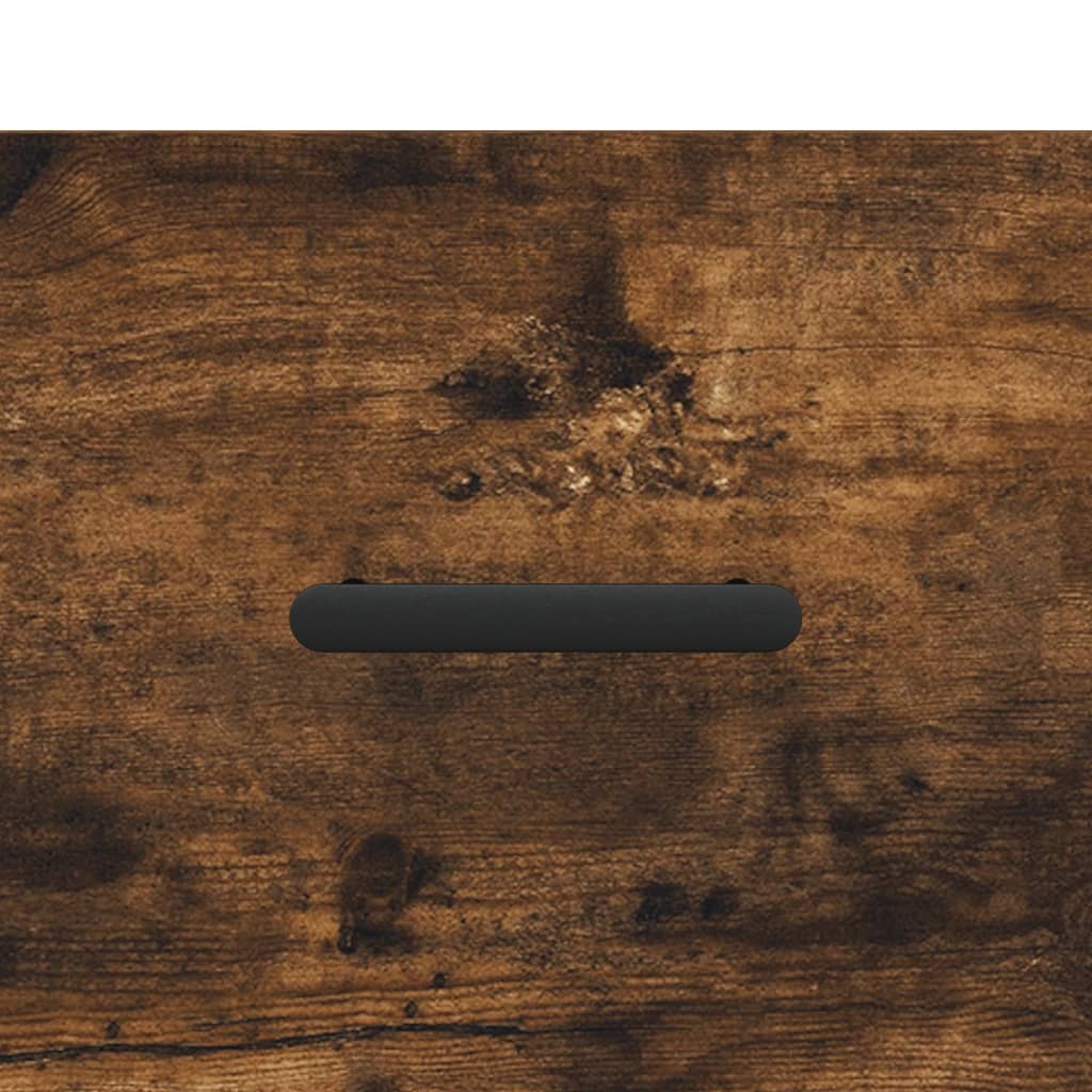 Smoked Oak Bedside Cabinet 40x40x66cm - Engineered Wood Elegance