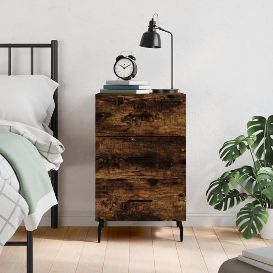 Smoked Oak Bedside Cabinet — 40x40x66 cm, Engineered Wood
