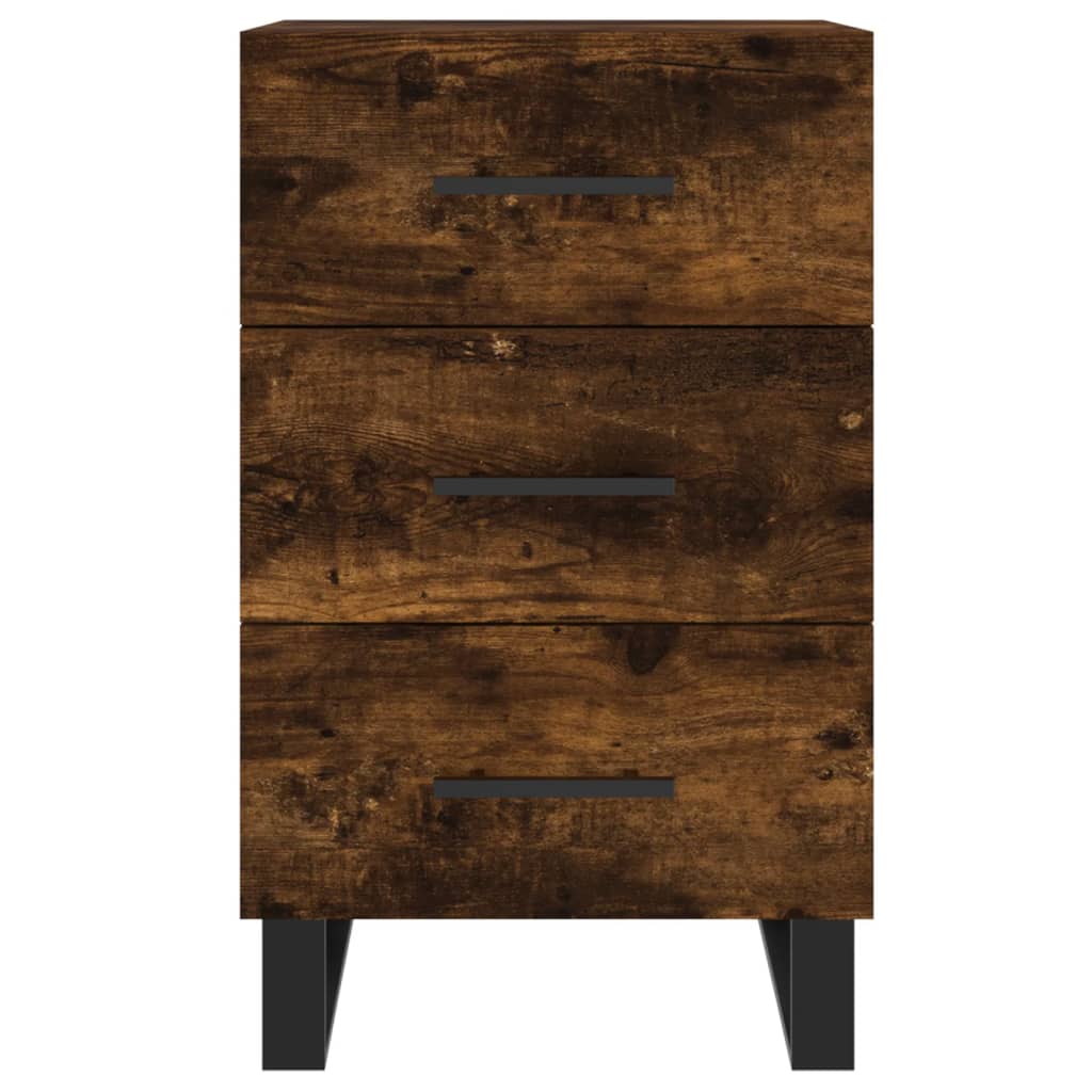 Smoked Oak Bedside Cabinet 40x40x66 cm - Engineered Wood