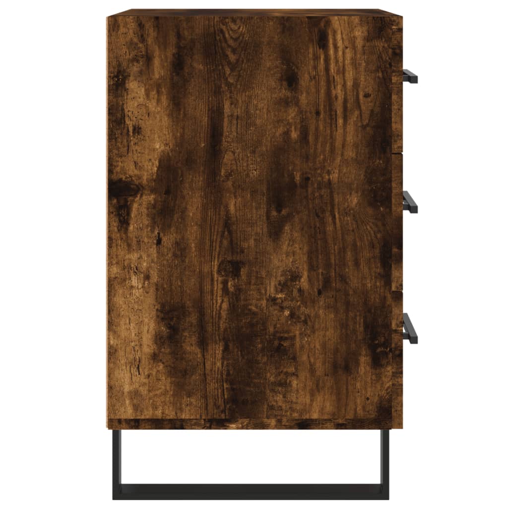 Smoked Oak Bedside Cabinet 40x40x66 cm - Engineered Wood