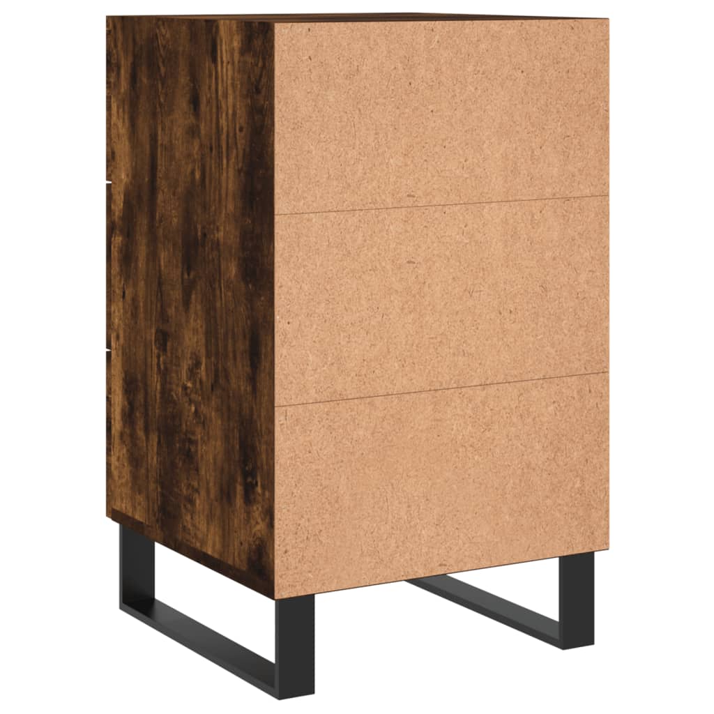 Smoked Oak Bedside Cabinet 40x40x66 cm - Engineered Wood