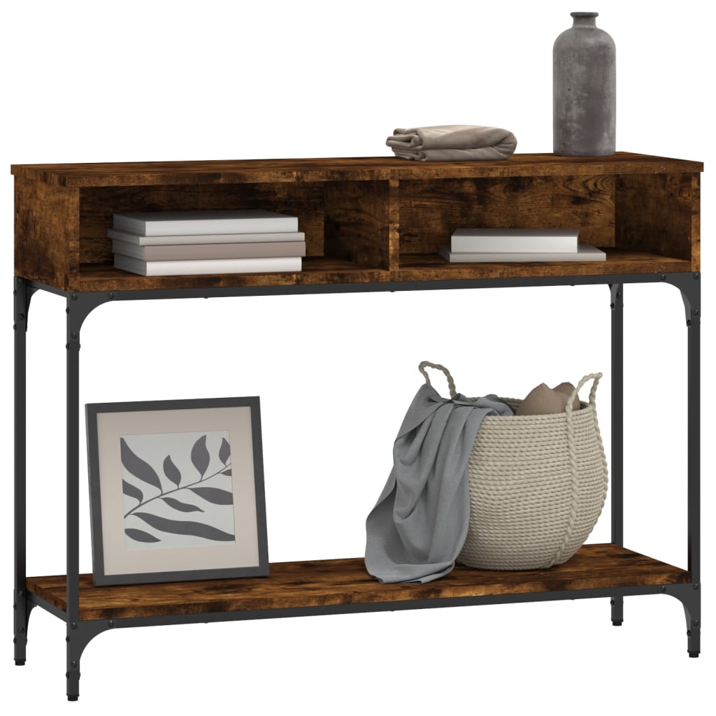 Smoked Oak Console Table - 100x30.5x75 cm Engineered Wood