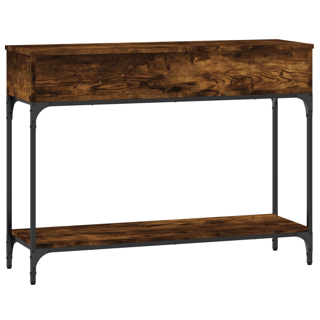 Smoked Oak Console Table - 100x30.5x75 cm Engineered Wood