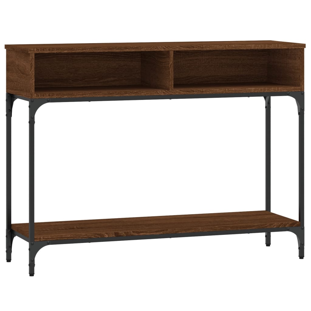 Brown Oak Console Table, 100x30.5x75 cm, Engineered Wood