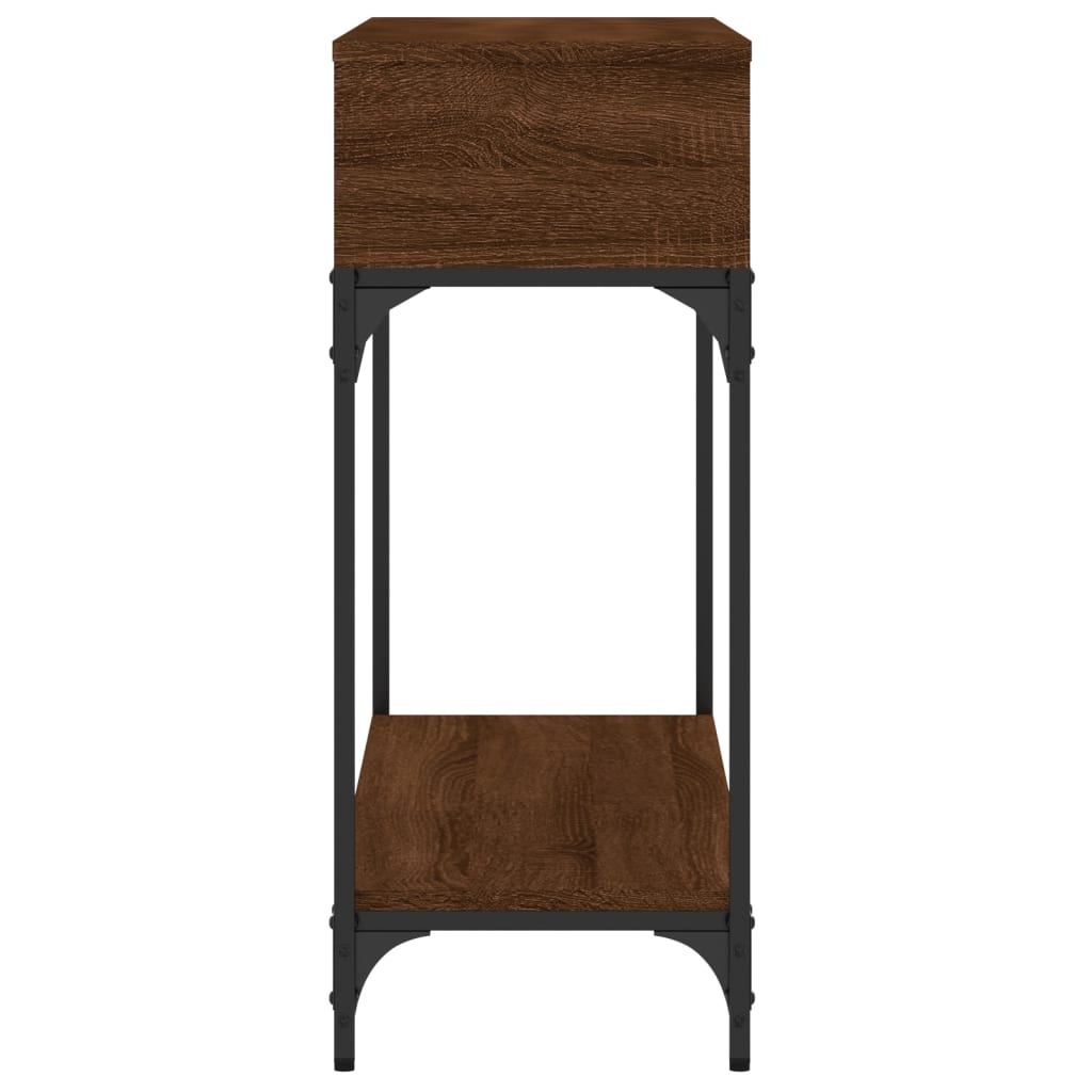 Brown Oak Console Table, 100x30.5x75 cm, Engineered Wood