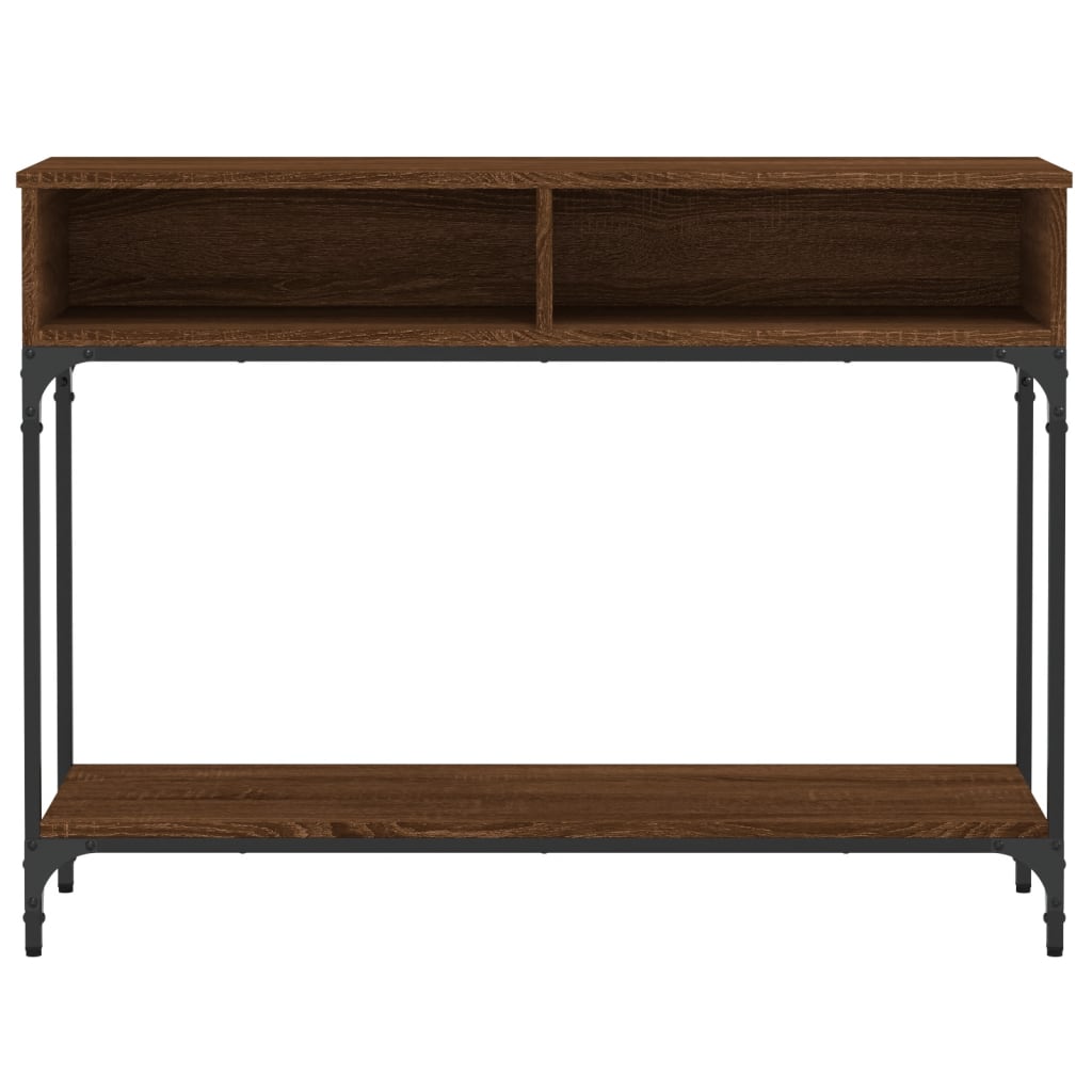 Brown Oak Console Table, 100x30.5x75 cm, Engineered Wood