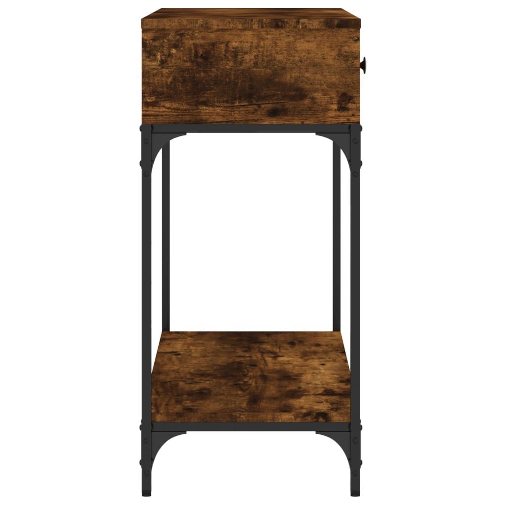 Smoked Oak Console Table - Engineered Wood, 100x34.5x75 cm