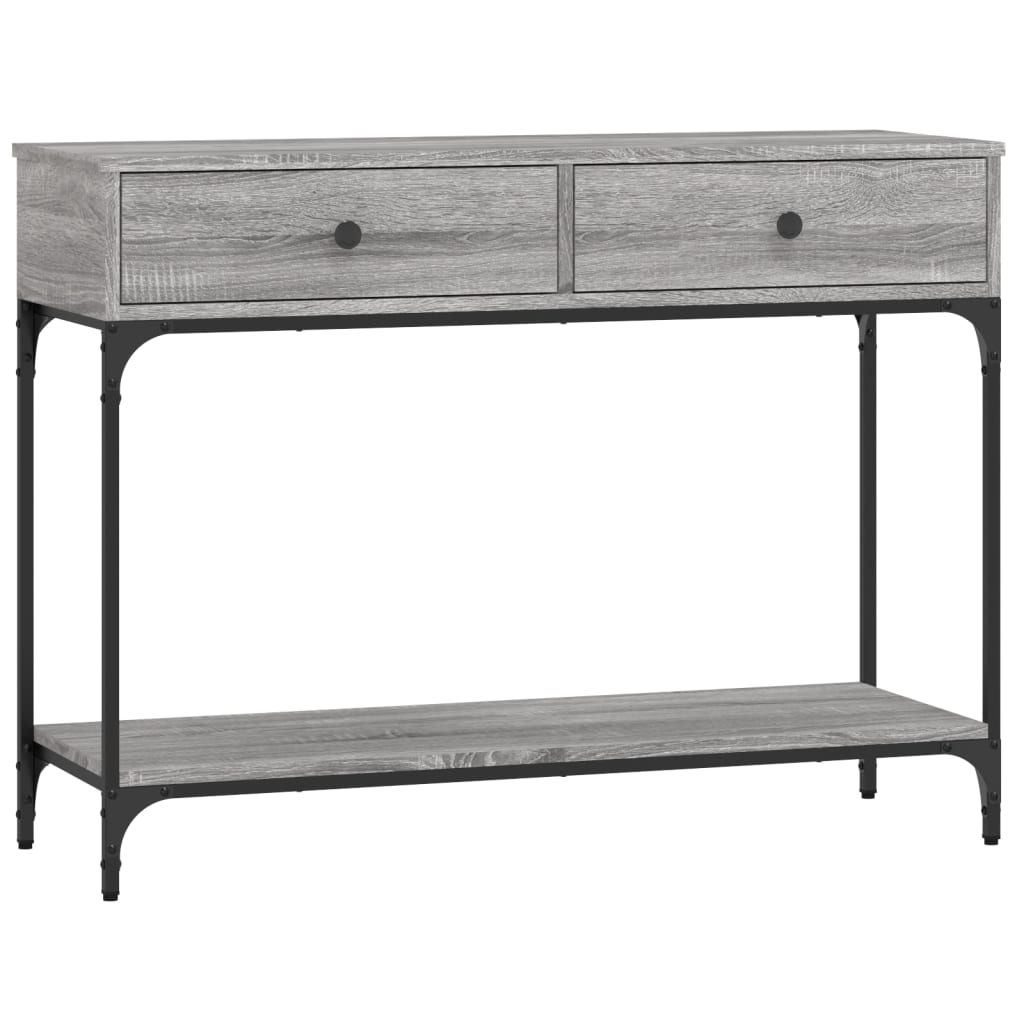 Sonoma Grey Console Table - Engineered Wood, 100x34.5x75 cm