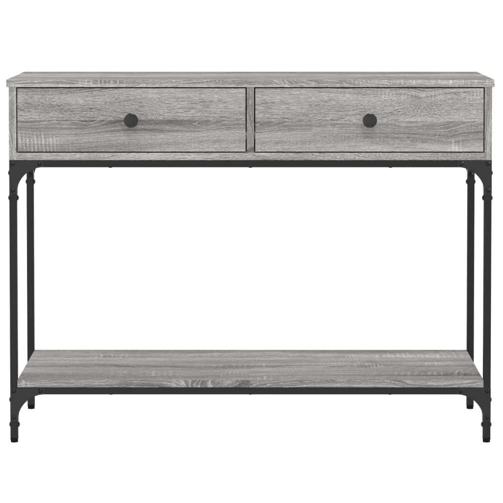 Sonoma Grey Console Table - Engineered Wood, 100x34.5x75 cm