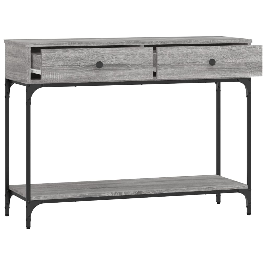 Sonoma Grey Console Table - Engineered Wood, 100x34.5x75 cm