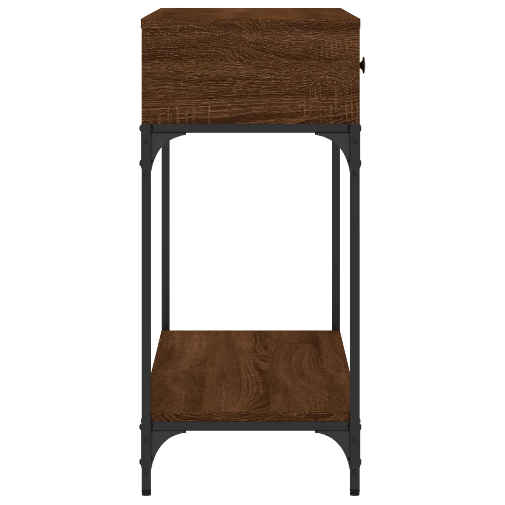 Brown Oak Console Table - Engineered Wood, 100x34.5x75 cm