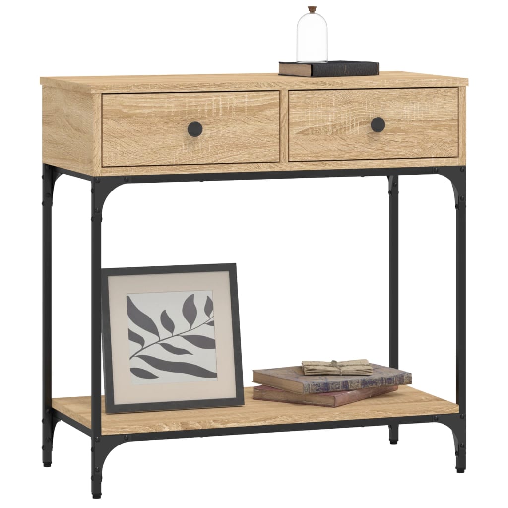 Sonoma Oak Console Table - Engineered Wood, 75x34.5x75 cm
