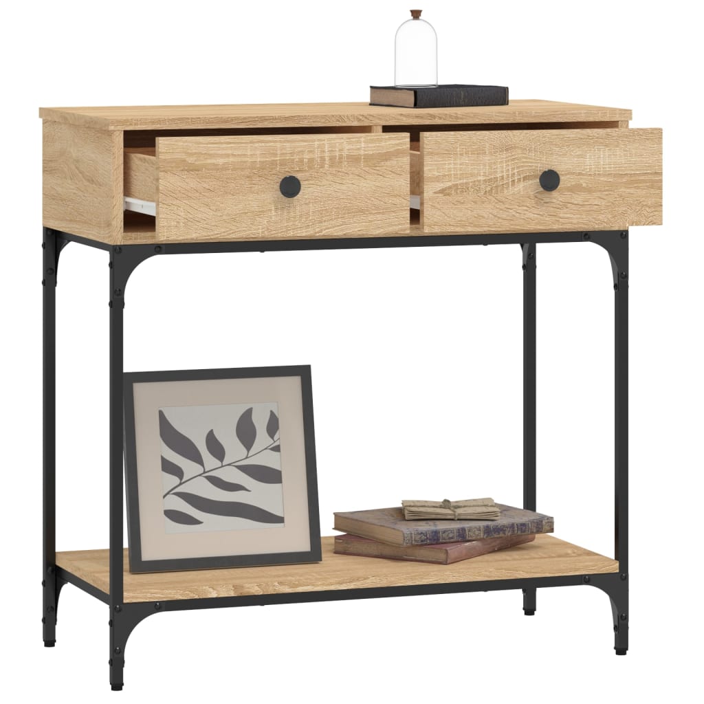Sonoma Oak Console Table - Engineered Wood, 75x34.5x75 cm
