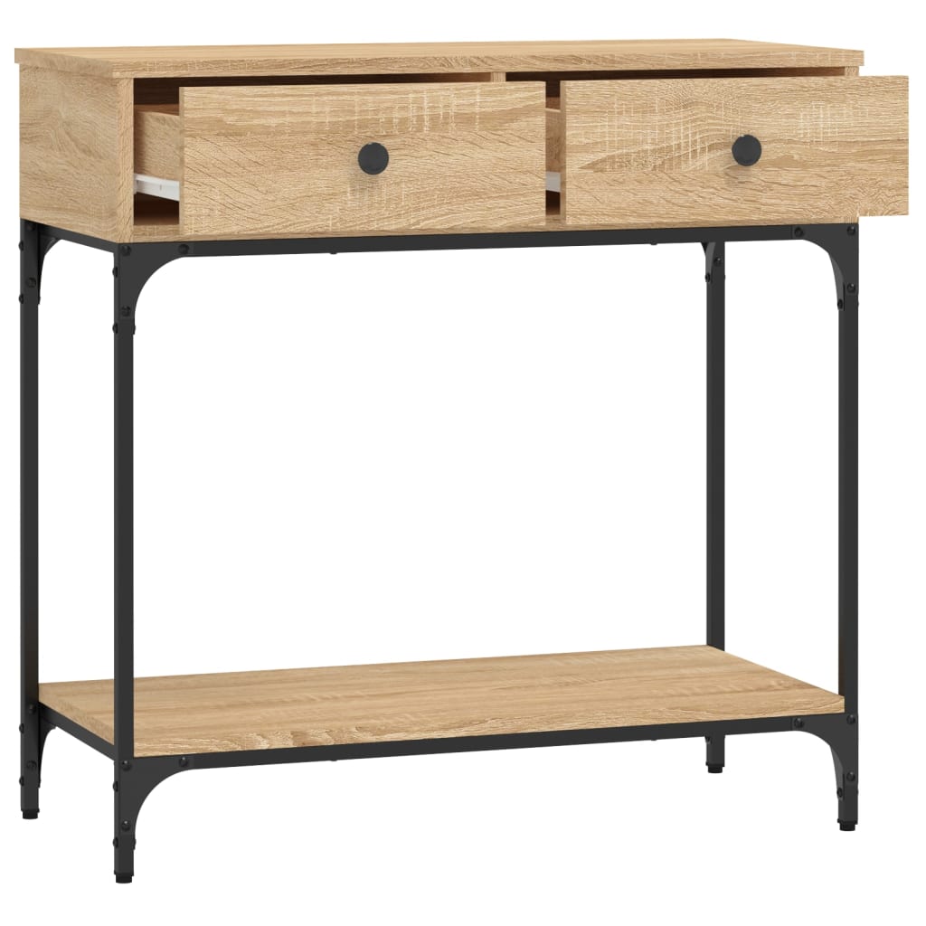 Sonoma Oak Console Table - Engineered Wood, 75x34.5x75 cm