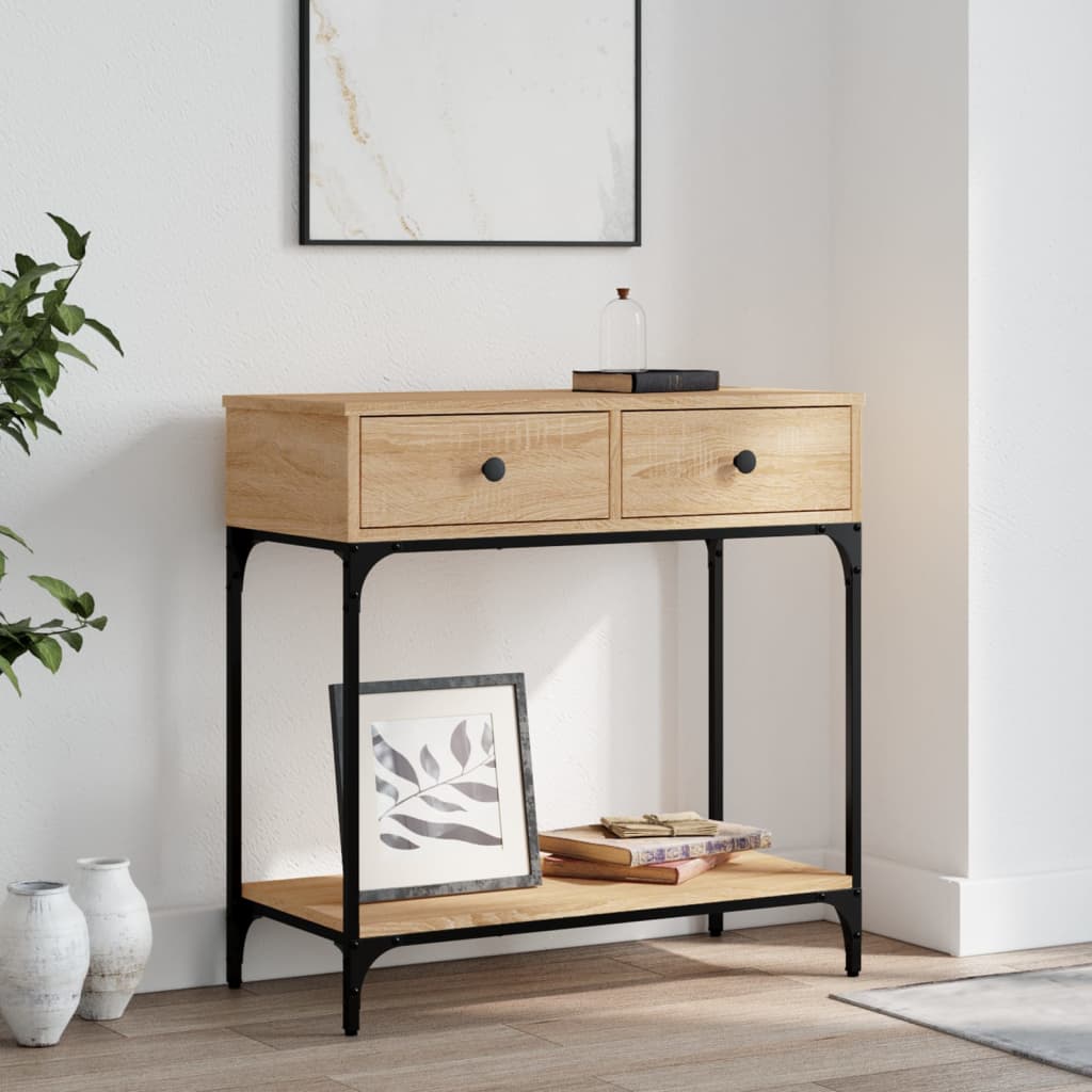 Sonoma Oak Console Table - Engineered Wood, 75x34.5x75 cm