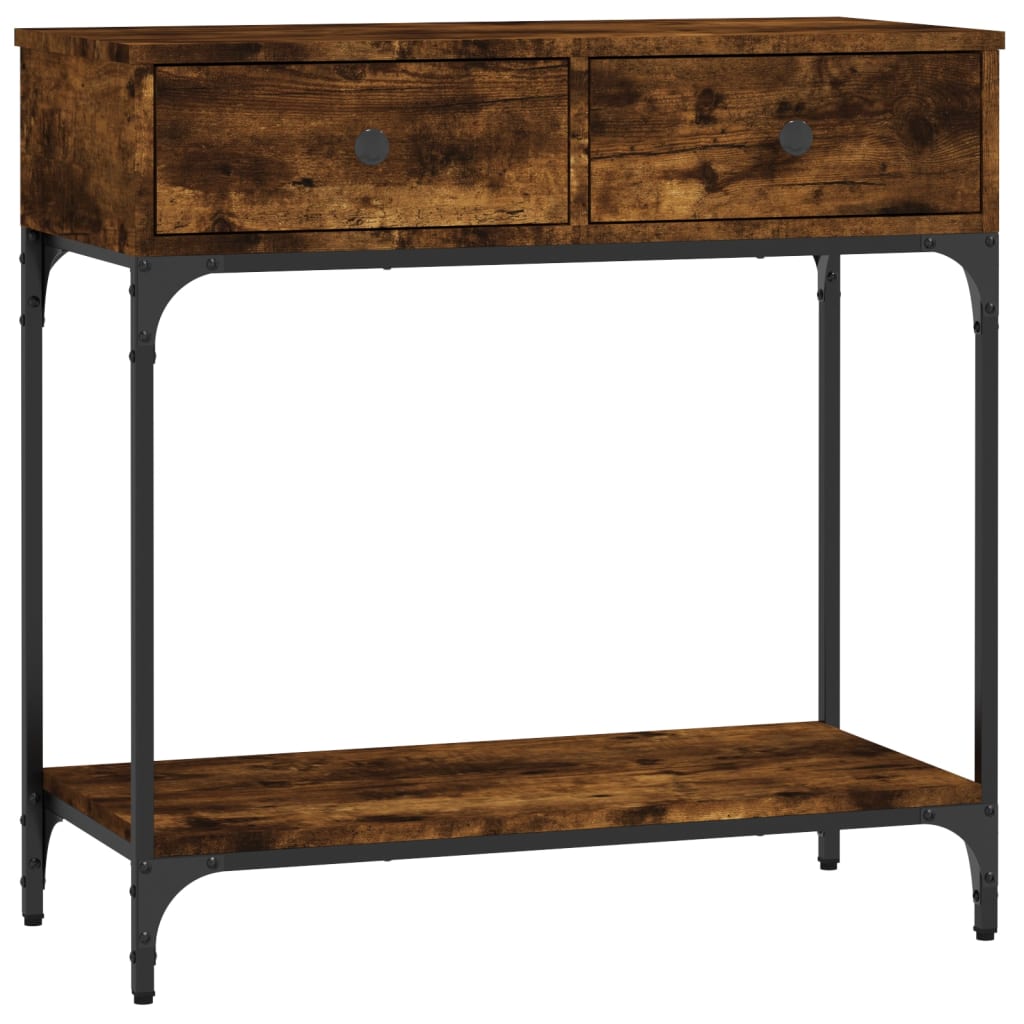 Smoked Oak Console Table 75x34.5x75 cm - Engineered Wood