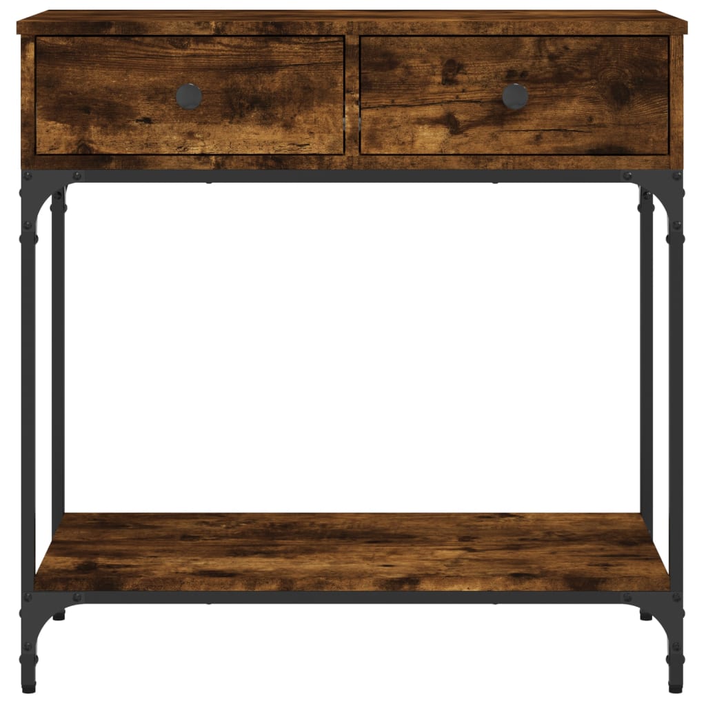 Smoked Oak Console Table 75x34.5x75 cm - Engineered Wood