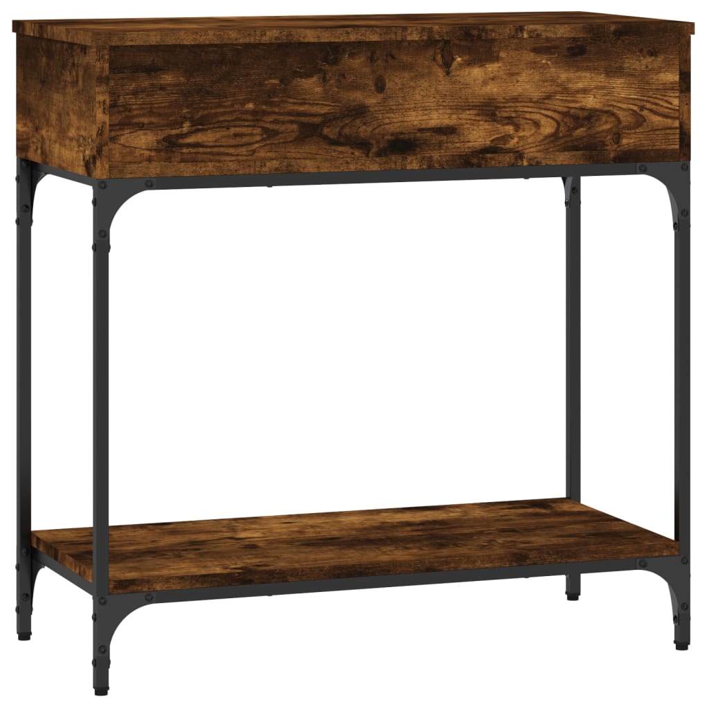 Smoked Oak Console Table 75x34.5x75 cm - Engineered Wood