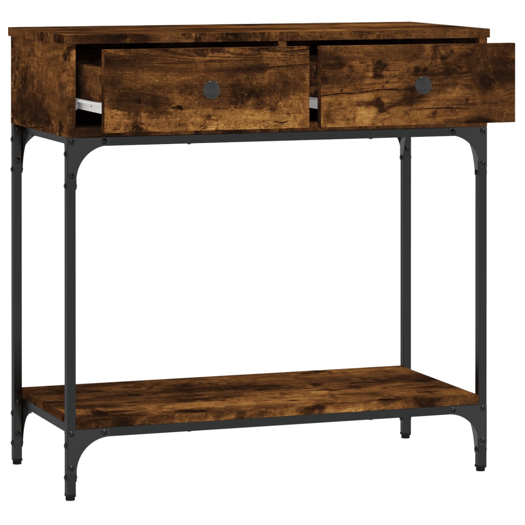 Smoked Oak Console Table 75x34.5x75 cm - Engineered Wood