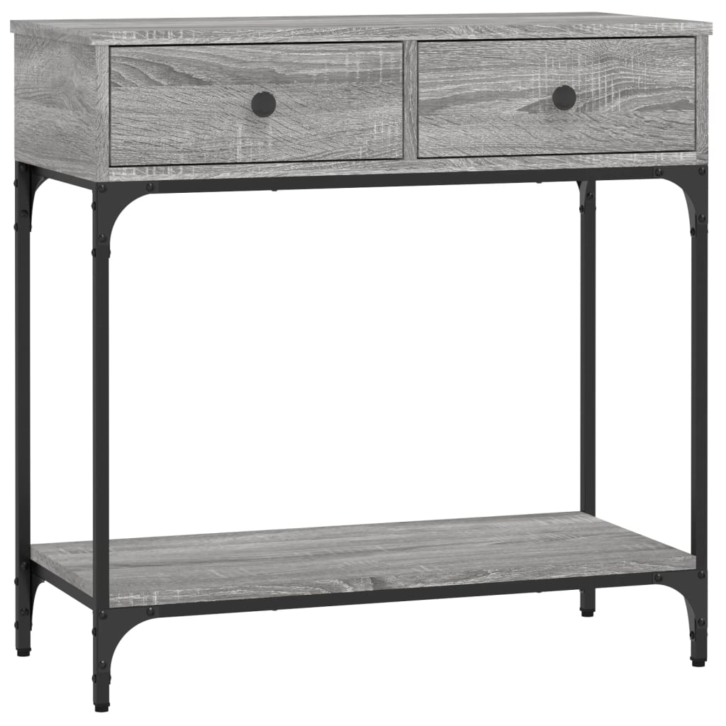 Sonoma Grey Console Table - Engineered Wood, 75x34.5x75 cm