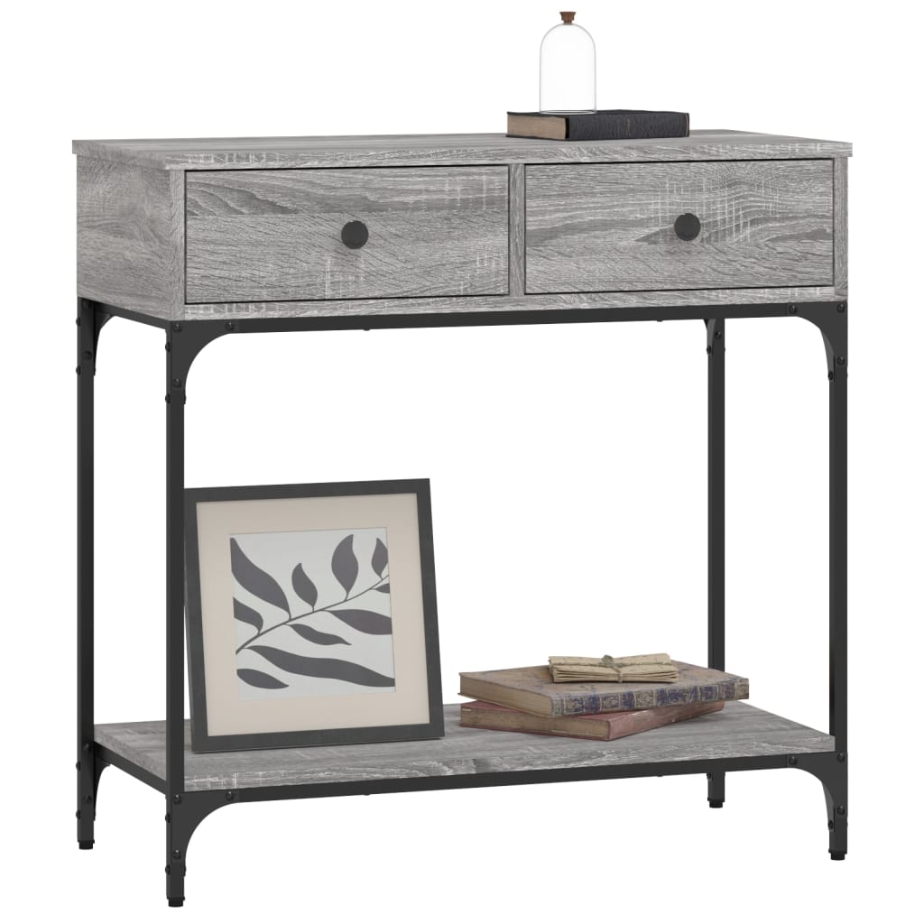 Sonoma Grey Console Table - Engineered Wood, 75x34.5x75 cm