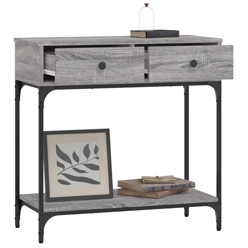 Sonoma Grey Console Table - Engineered Wood, 75x34.5x75 cm