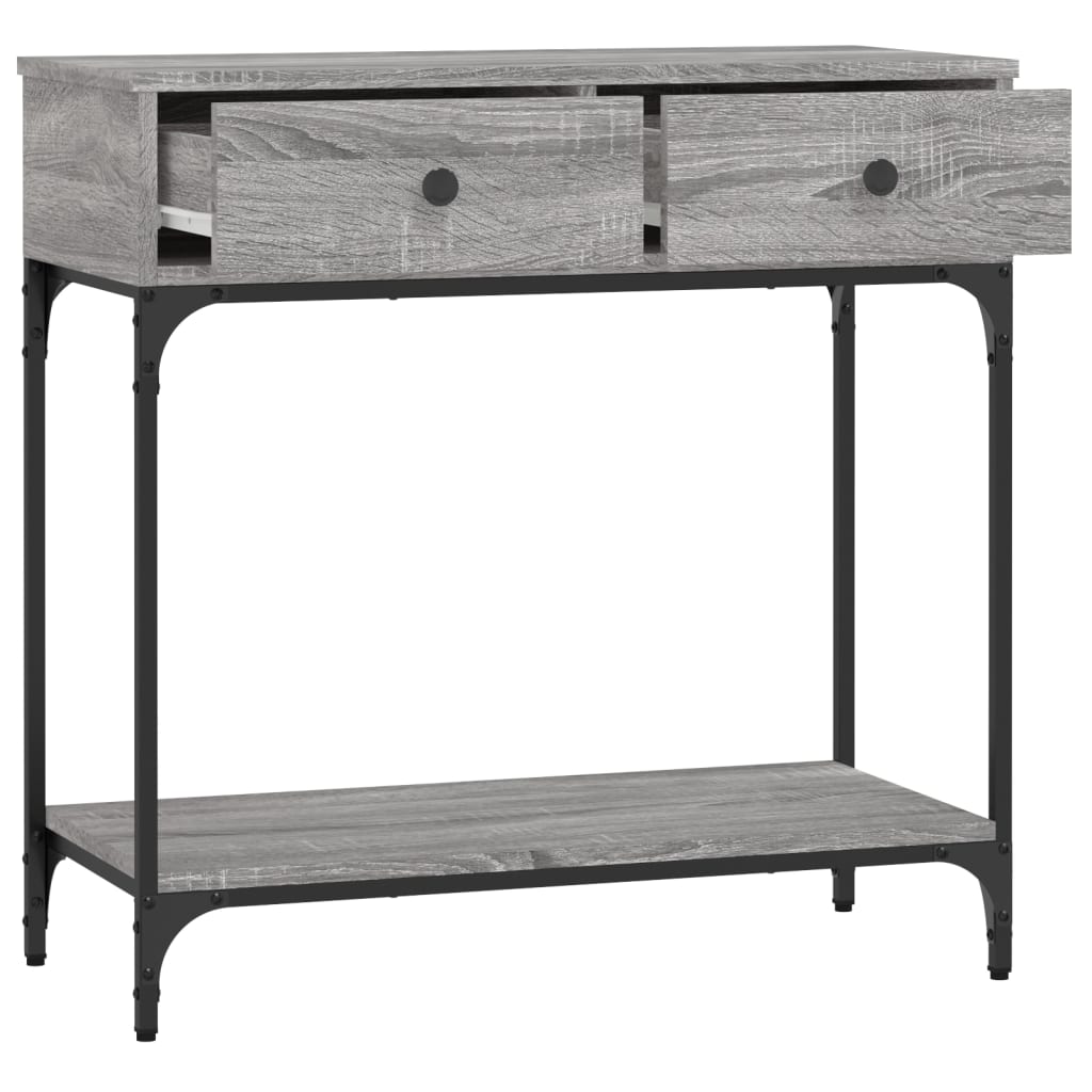 Sonoma Grey Console Table - Engineered Wood, 75x34.5x75 cm