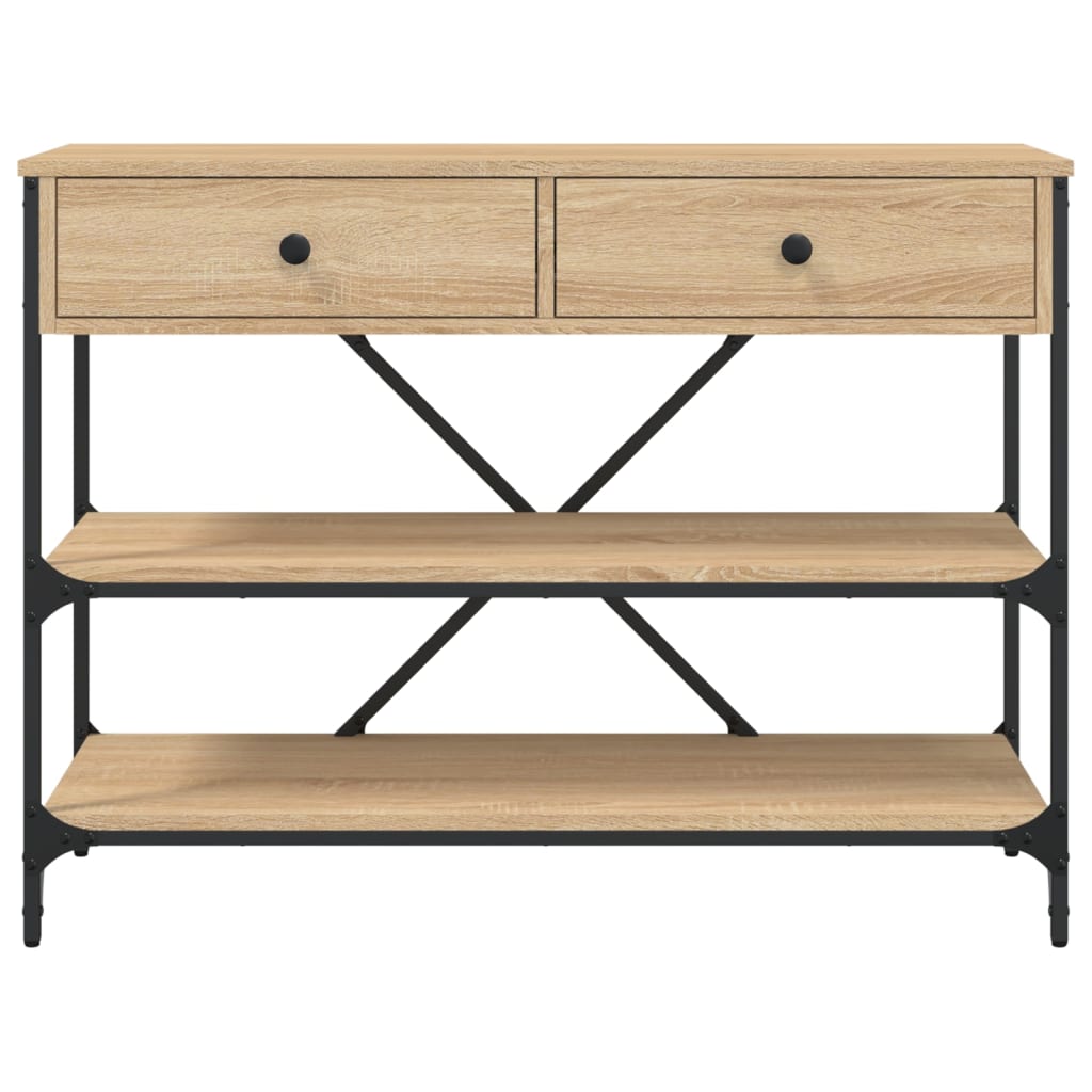 Sonoma Oak Console Table with Drawers & Shelves | Engineered Wood