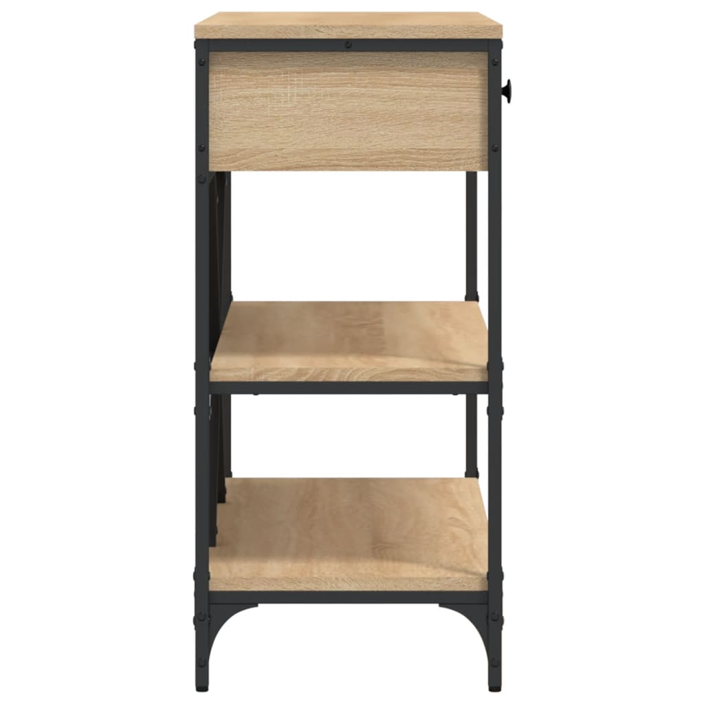 Sonoma Oak Console Table with Drawers & Shelves | Engineered Wood