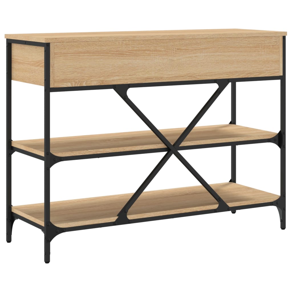 Sonoma Oak Console Table with Drawers & Shelves | Engineered Wood