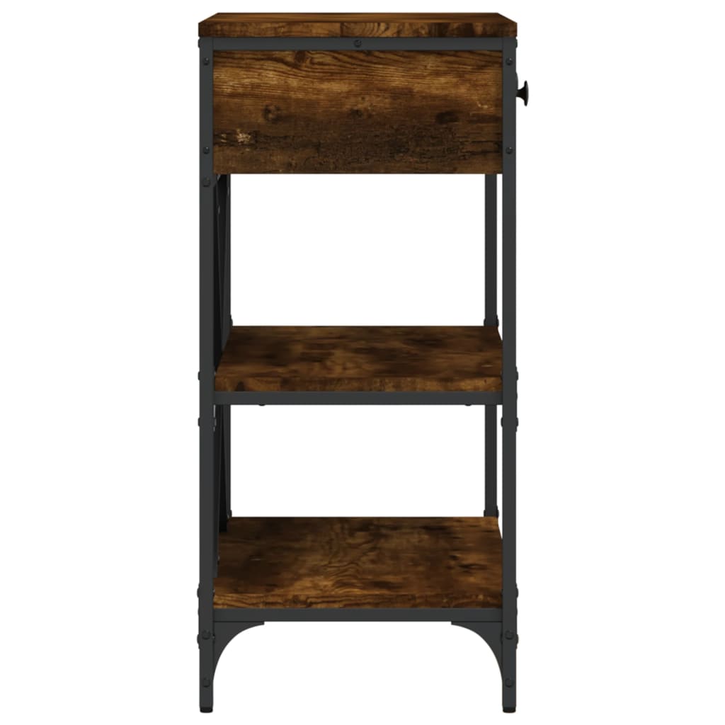 Smoked Oak Engineered Wood Console Table - 75x34.5x75 cm