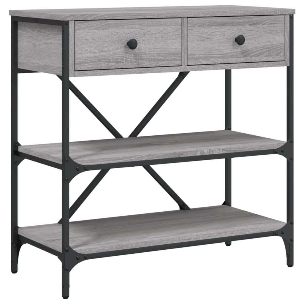 Sonoma Grey Console Table - Engineered Wood, 75x34.5x75 cm