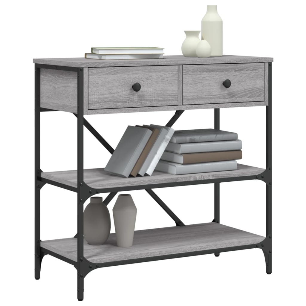 Sonoma Grey Console Table - Engineered Wood, 75x34.5x75 cm