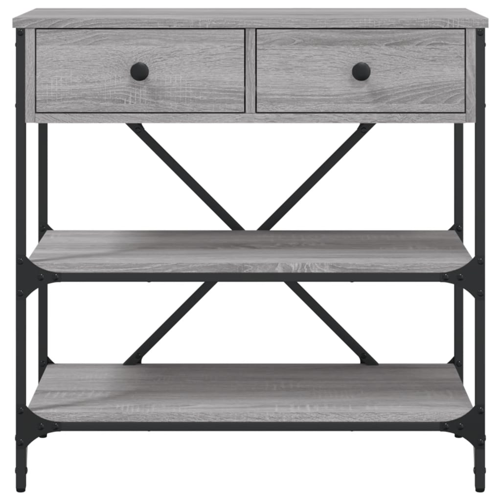 Sonoma Grey Console Table - Engineered Wood, 75x34.5x75 cm