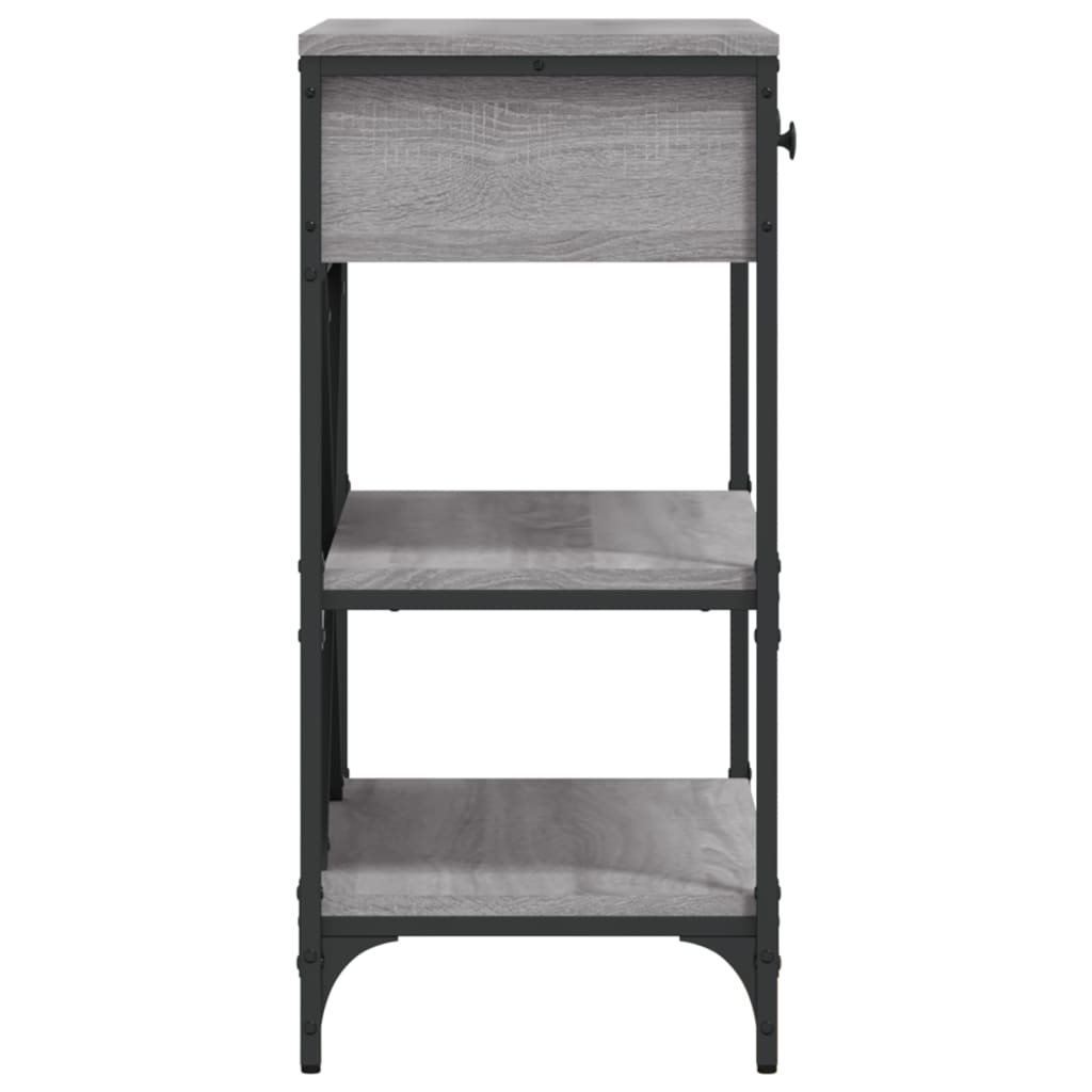 Sonoma Grey Console Table - Engineered Wood, 75x34.5x75 cm