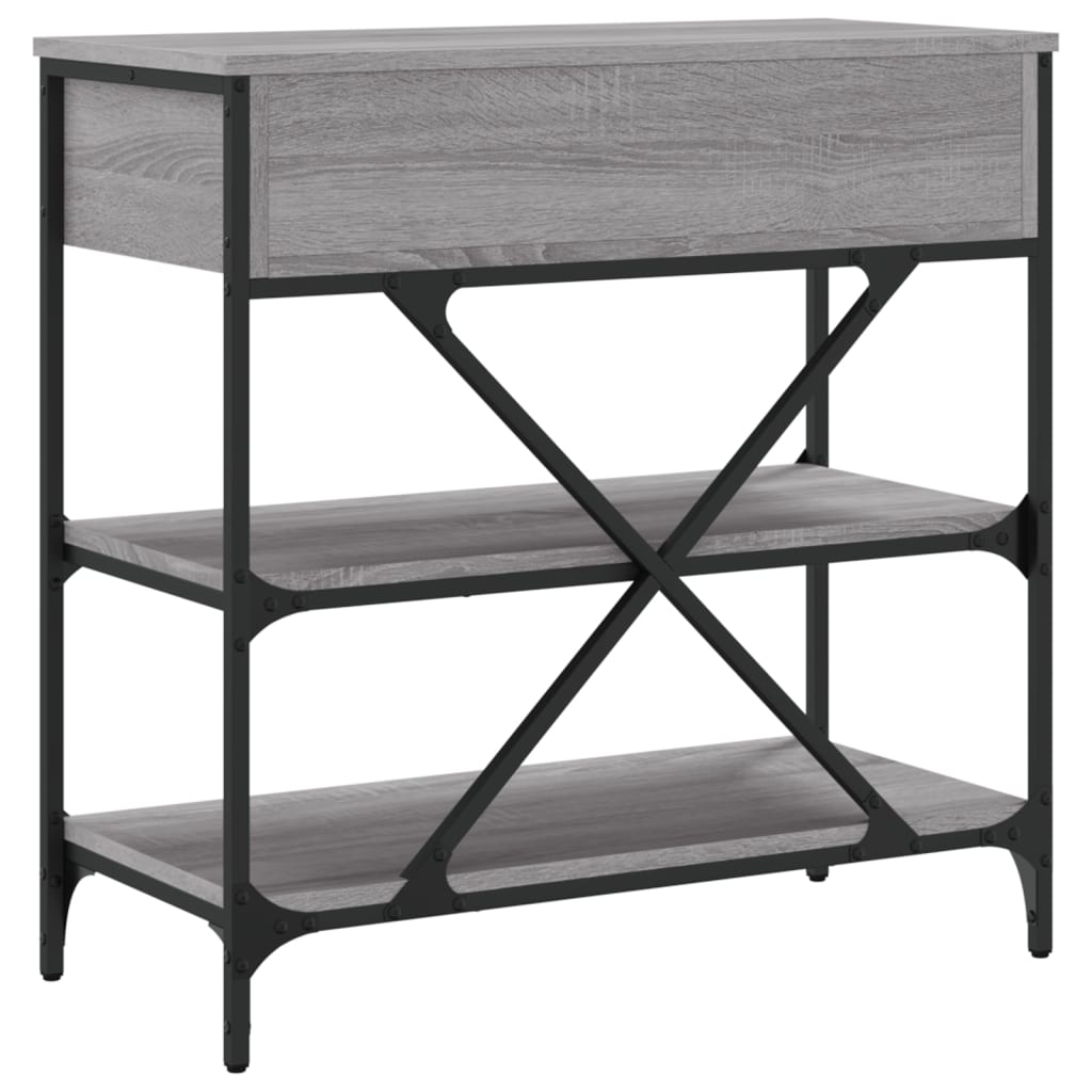 Sonoma Grey Console Table - Engineered Wood, 75x34.5x75 cm