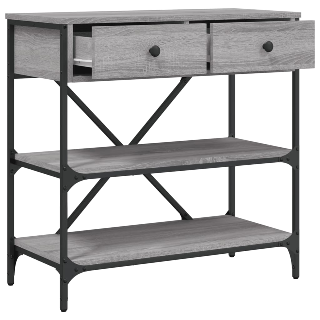 Sonoma Grey Console Table - Engineered Wood, 75x34.5x75 cm