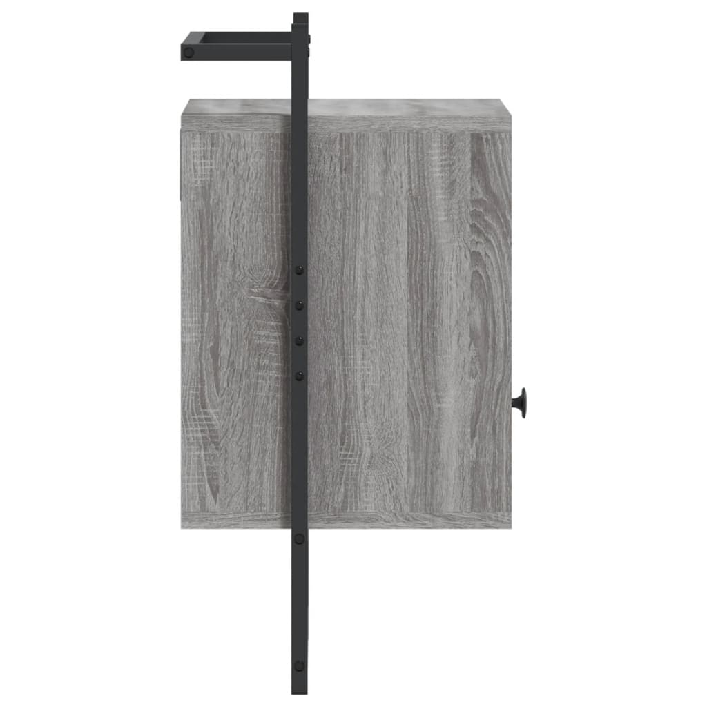Grey Sonoma Wall-Mounted Bedside Cabinets, 2 Pcs, 40x30x61 cm