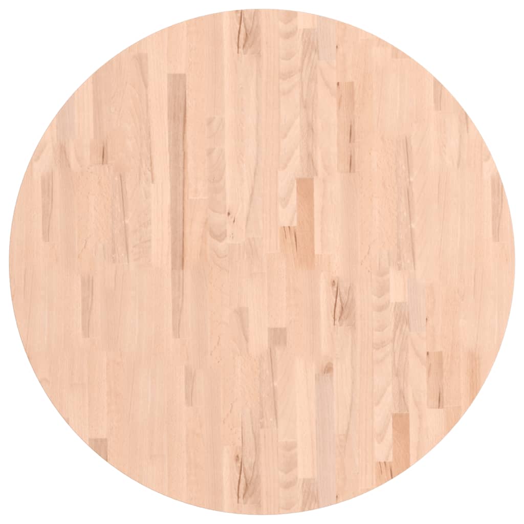 Table Top Ø90x4 cm Round Solid Wood Beech