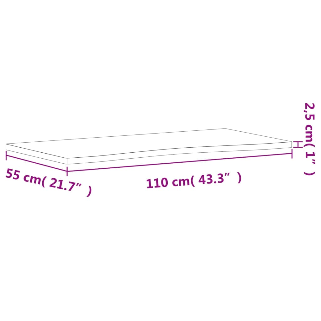 Desk Top 110x(50-55)x2.5 cm Solid Wood Beech